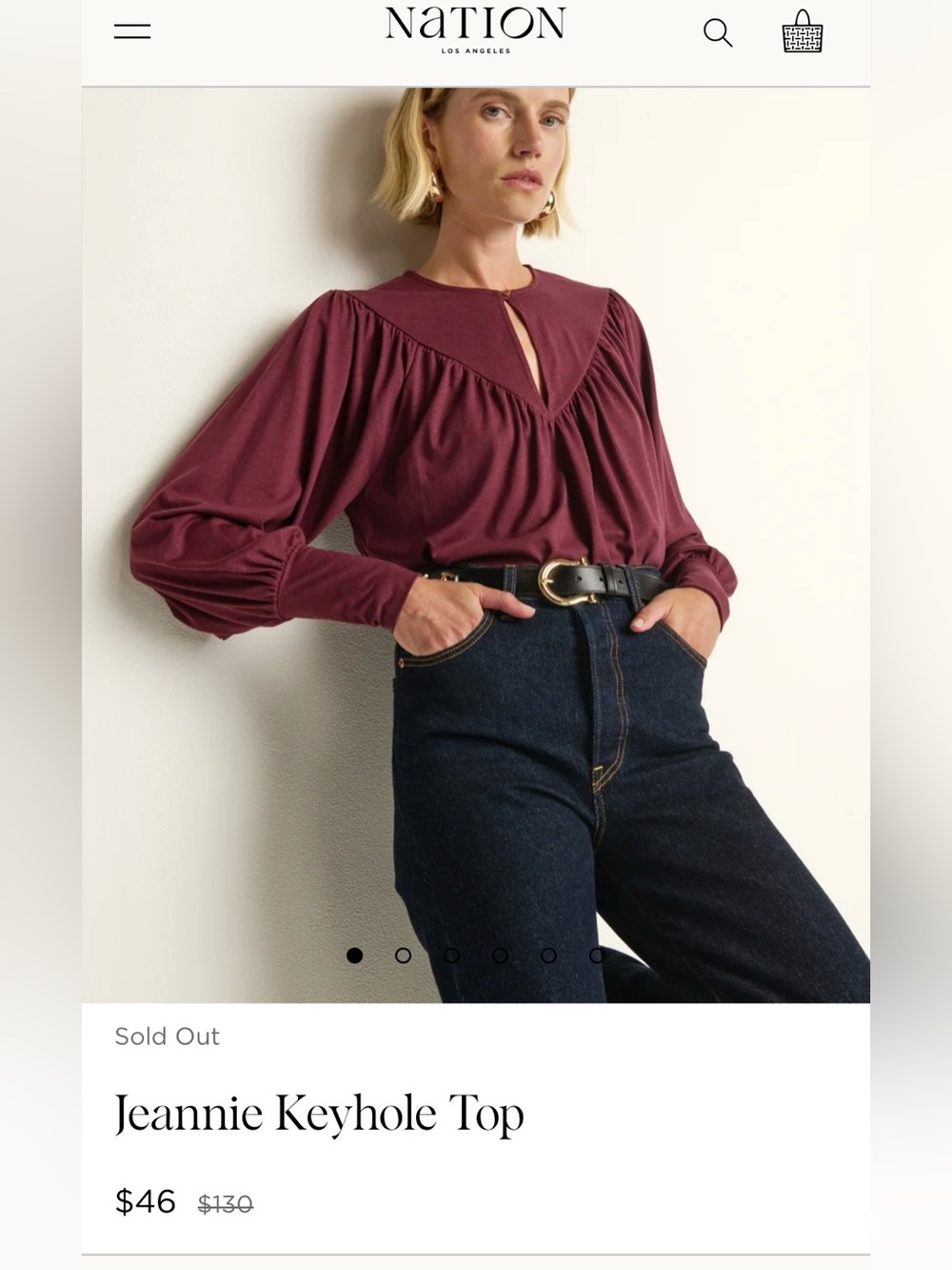 Nation Los Angeles - Jeannie Keyhole Top